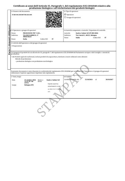 Controllo e certificazione produzioni BIO